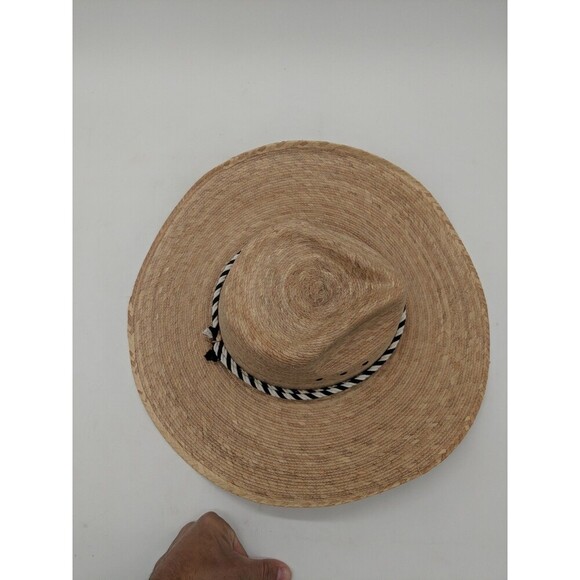 D'avila Palm Straw Black & White Rope Western Hat Made In Mexico Size 59-7 3/8 - Picture 9 of 9